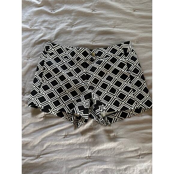 J CREW 00 Black Diamond Print Chino Shorts Dress Short - Picture 1 of 5